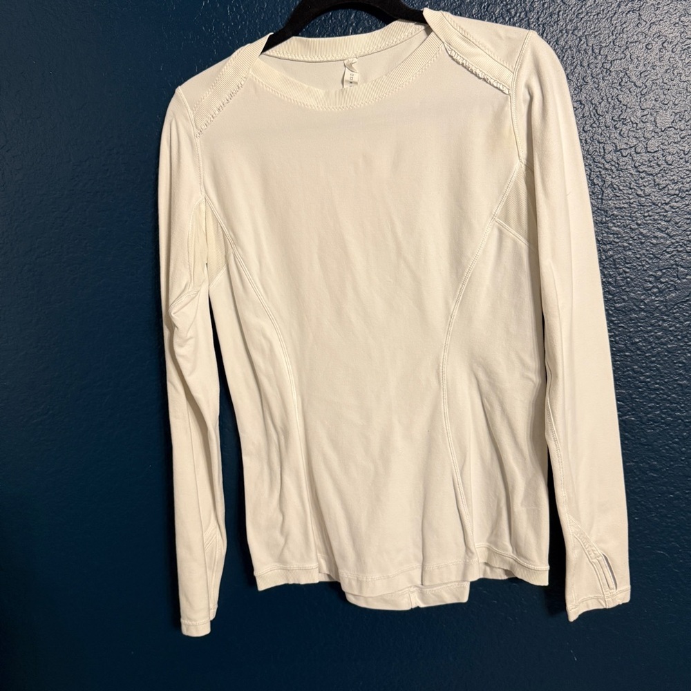 Lululemon White Long Sleeve Athletic Top